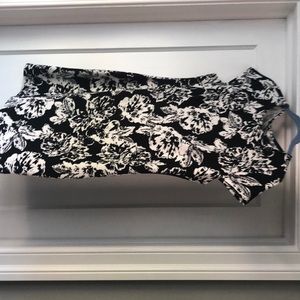 Black and white floral mini dress